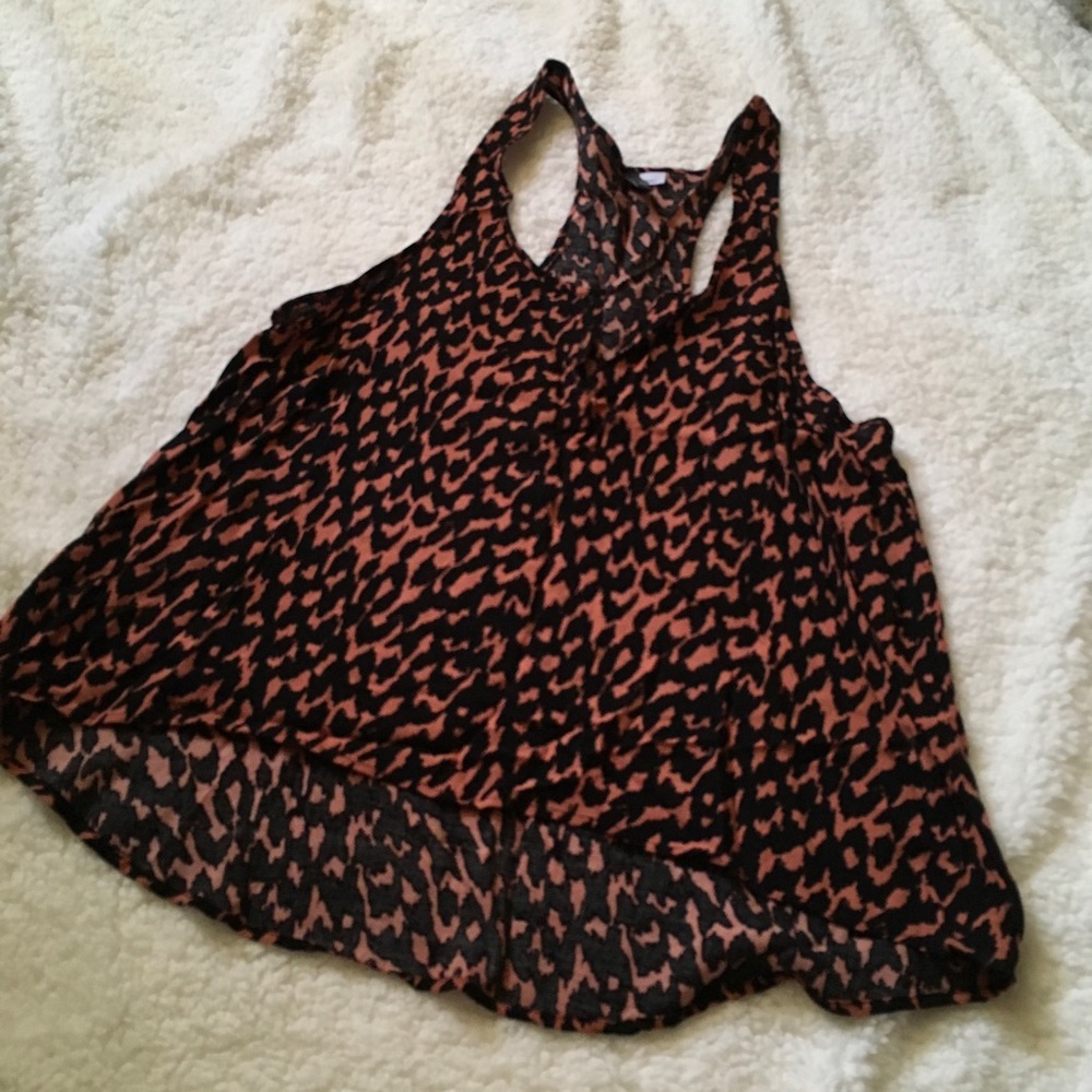 Burnt orange & black tank